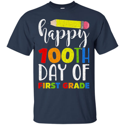 Children T-shirt Happy 100th Day Of First Grade Navy