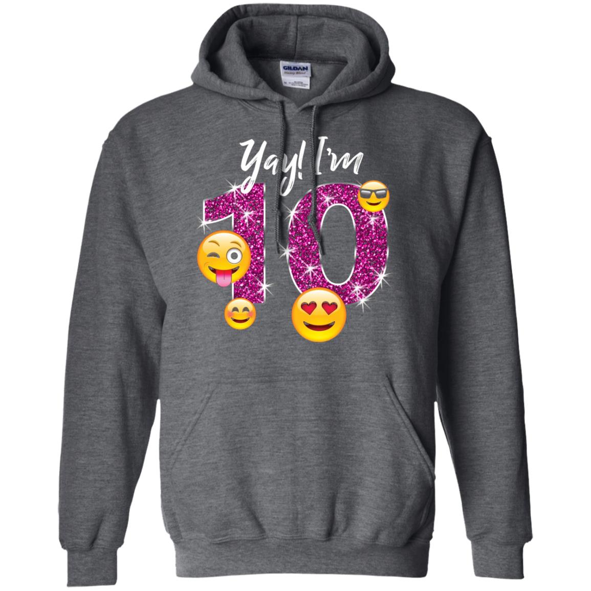 Funny Emoji Birthday 10th Birthday T-shirt Dark Heather