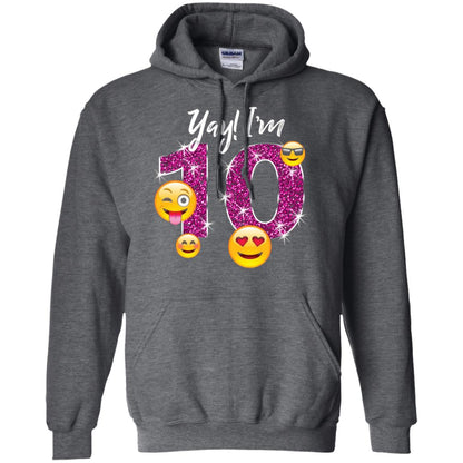 Funny Emoji Birthday 10th Birthday T-shirt Dark Heather