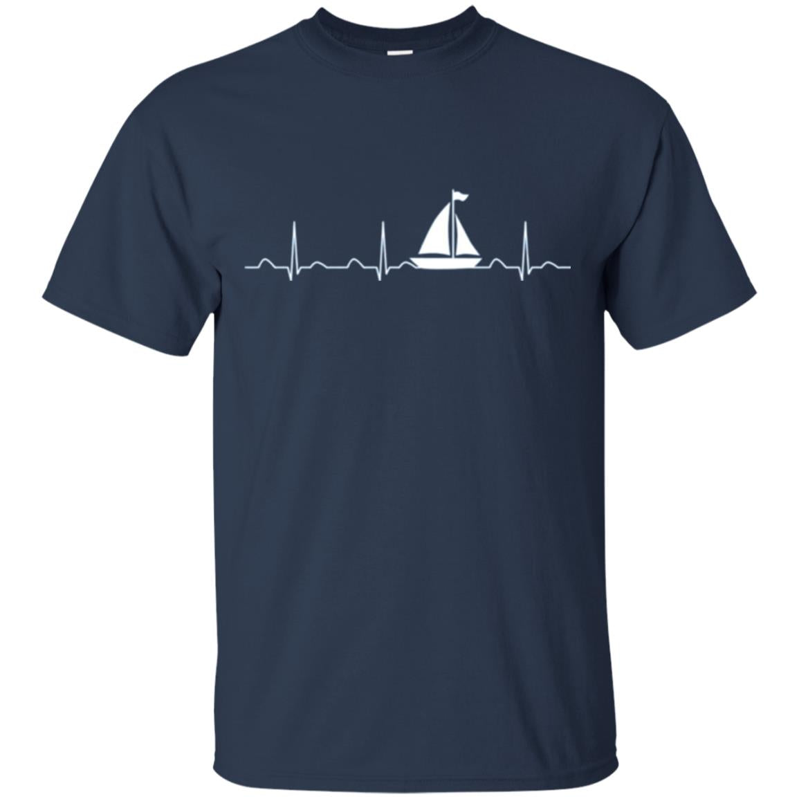 Boating Sailor T-shirt Heartbeat Navy