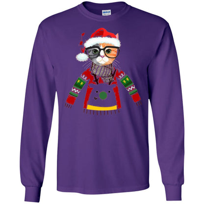 Christmas T-shirt Cat Lover Meowy Christmas T-shirt Purple