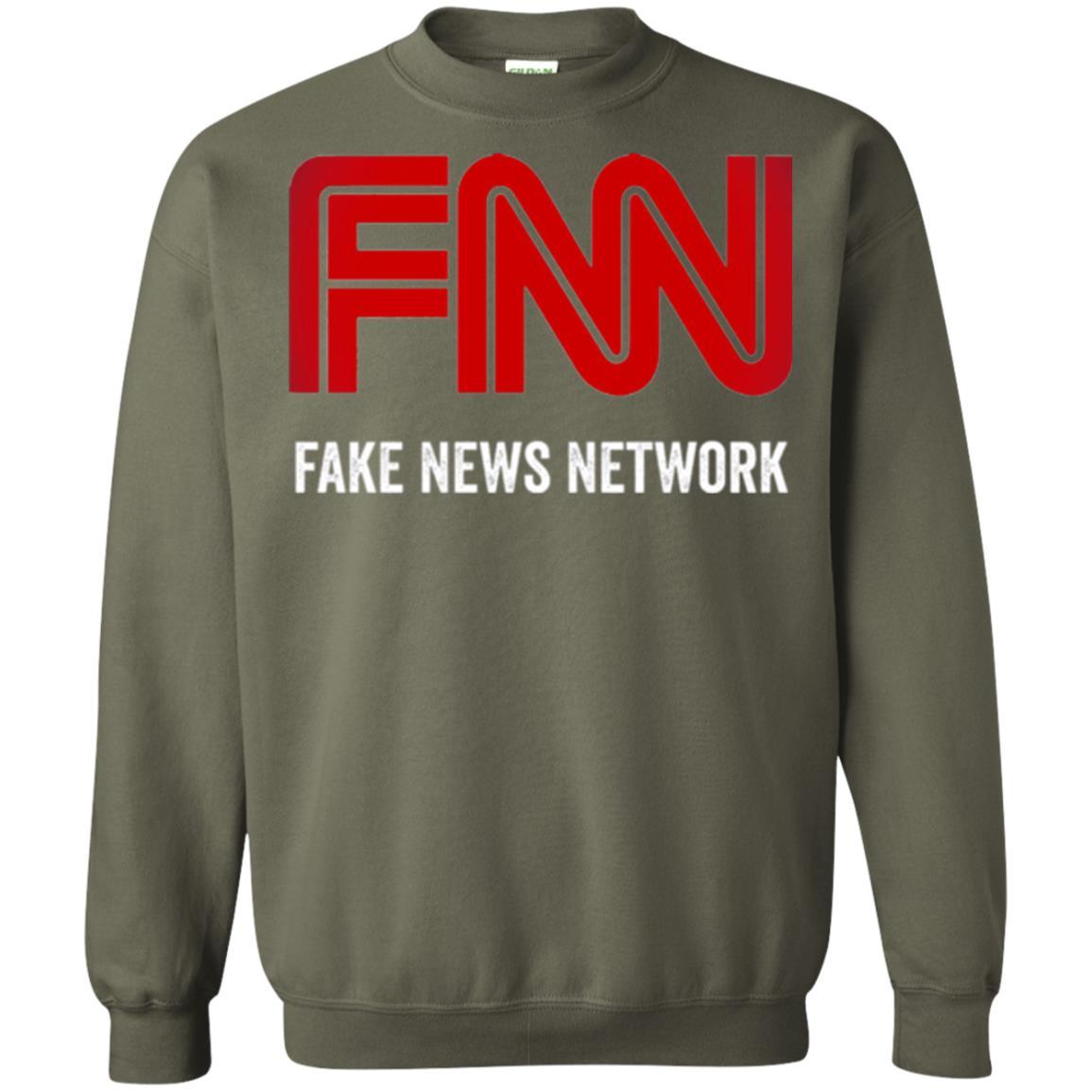 Anti Trump T-shirt Fnn The Fake News Network Military Green