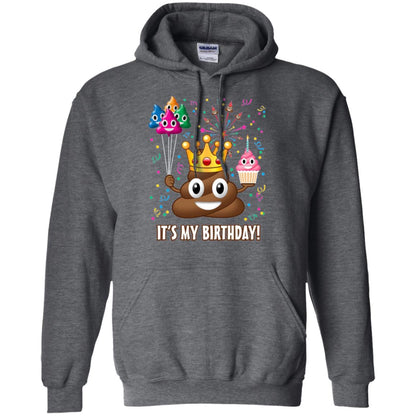 Poop Emoji T-shirt It_s My Birthday Dark Heather