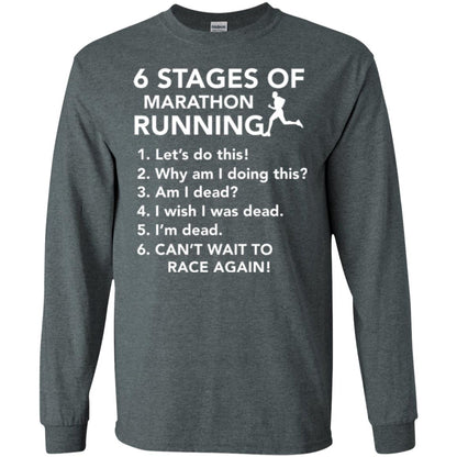 Runner T-shirt 6 Stages Of Marathon Running Dark Heather