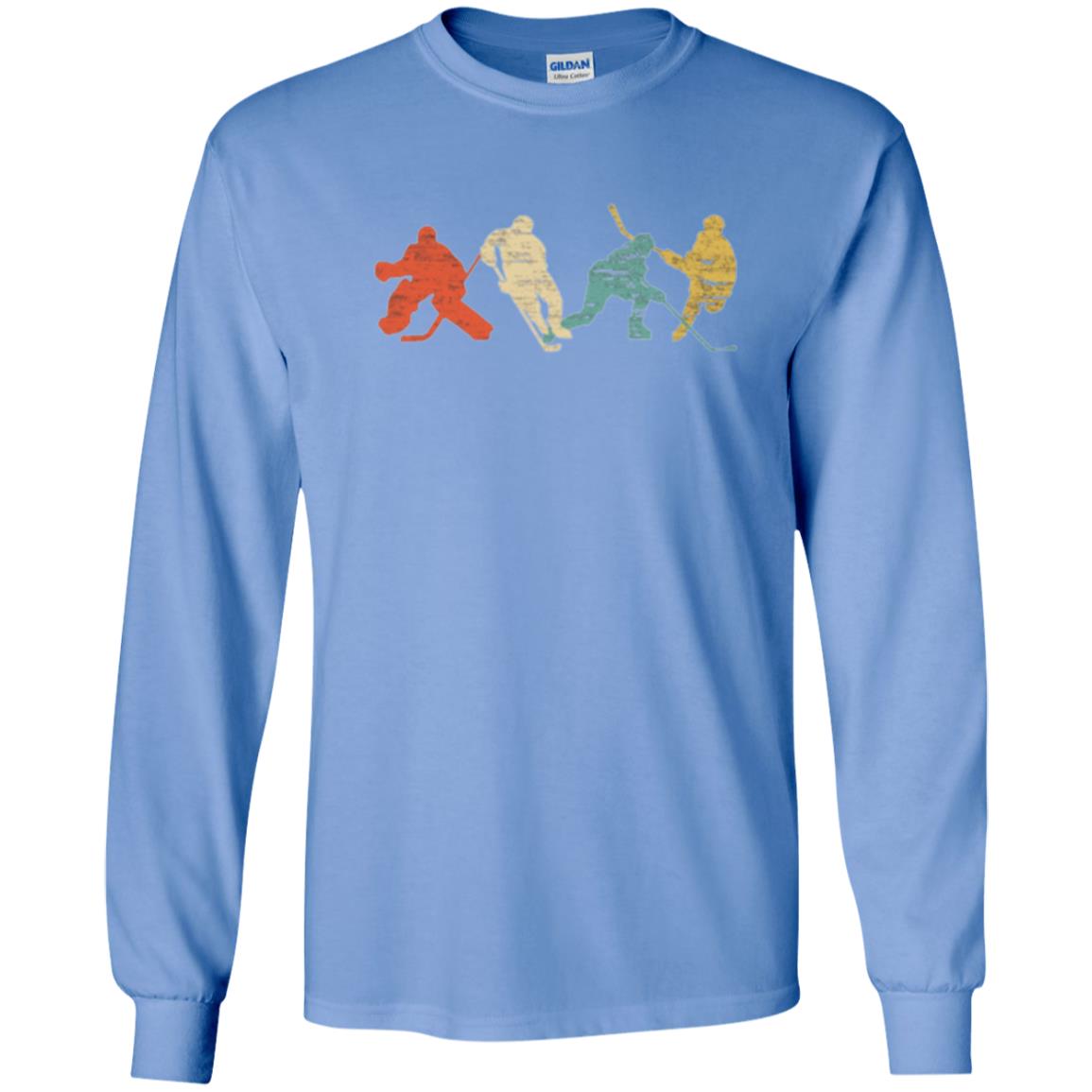 Classic Vintage Style Ice Hockey T-shirt Carolina Blue