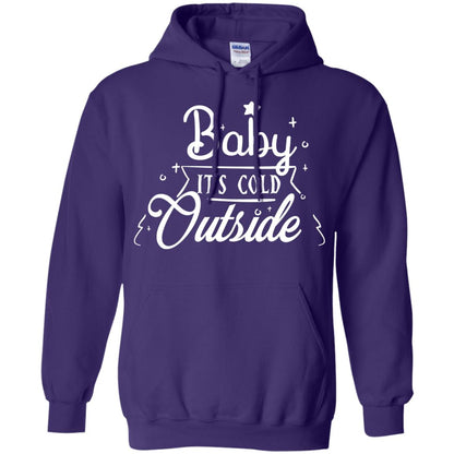Baby It's Cold Outside X-mas Quote Gift Shirt Purple