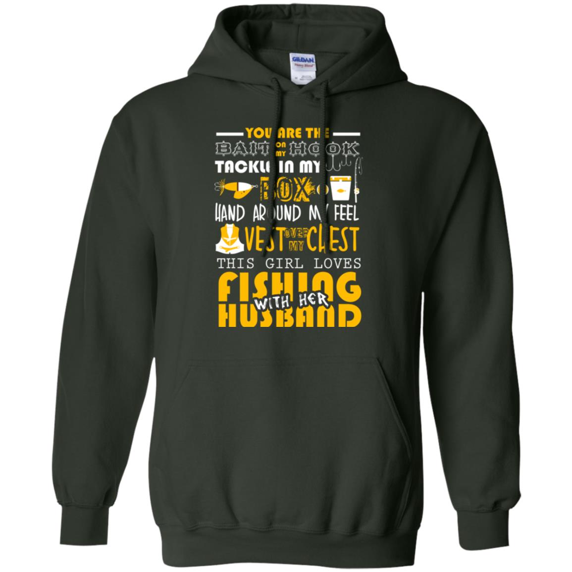 Fishing Lover T-shirt This Girl Loves Fishing With Her Husband Forest Green
