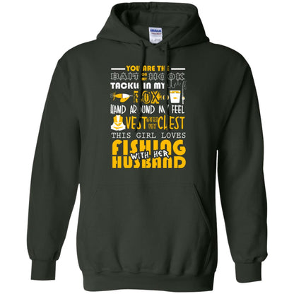 Fishing Lover T-shirt This Girl Loves Fishing With Her Husband Forest Green
