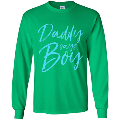Daddy Says Boy Blue Gender Reveal Announcement Irish Green
