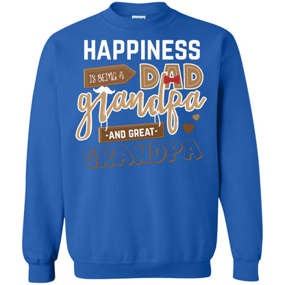 Happiness Is Being A Dad Grandpa And Great Grandpa Shirt Royal