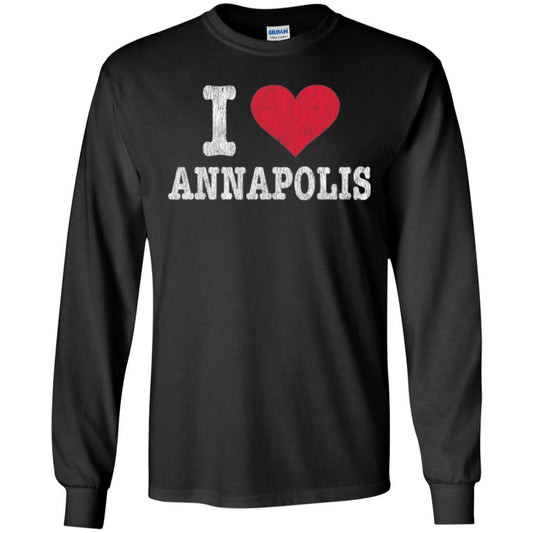 Distressed Retro I Love Annapolis T-shirt Black