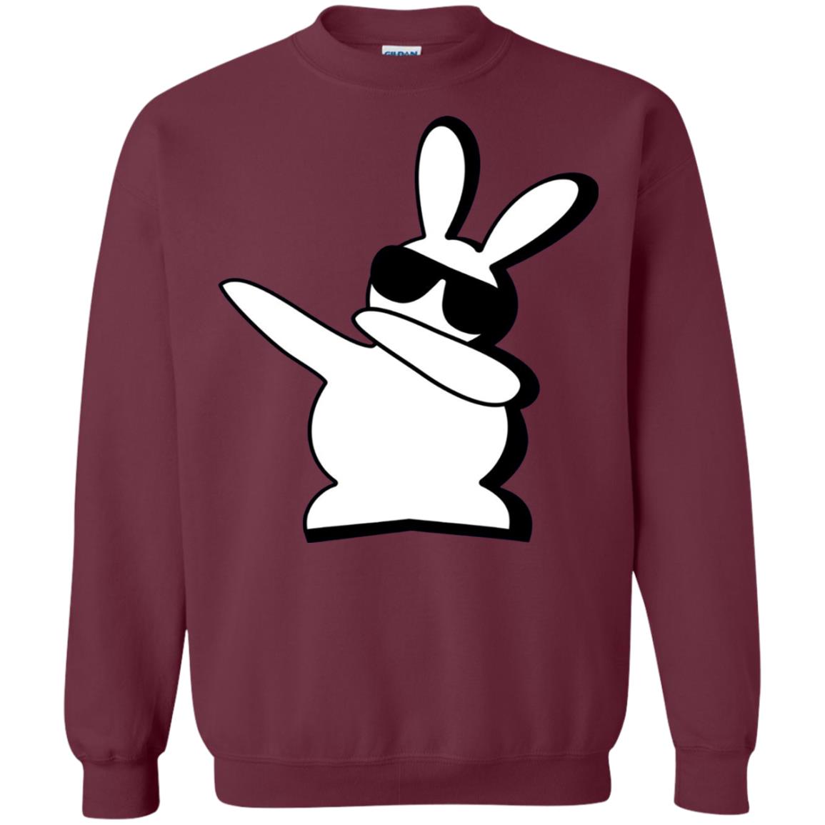 Dabbing Hip Hop Bunny Easter Dab Rabbit Dance T-shirt Maroon