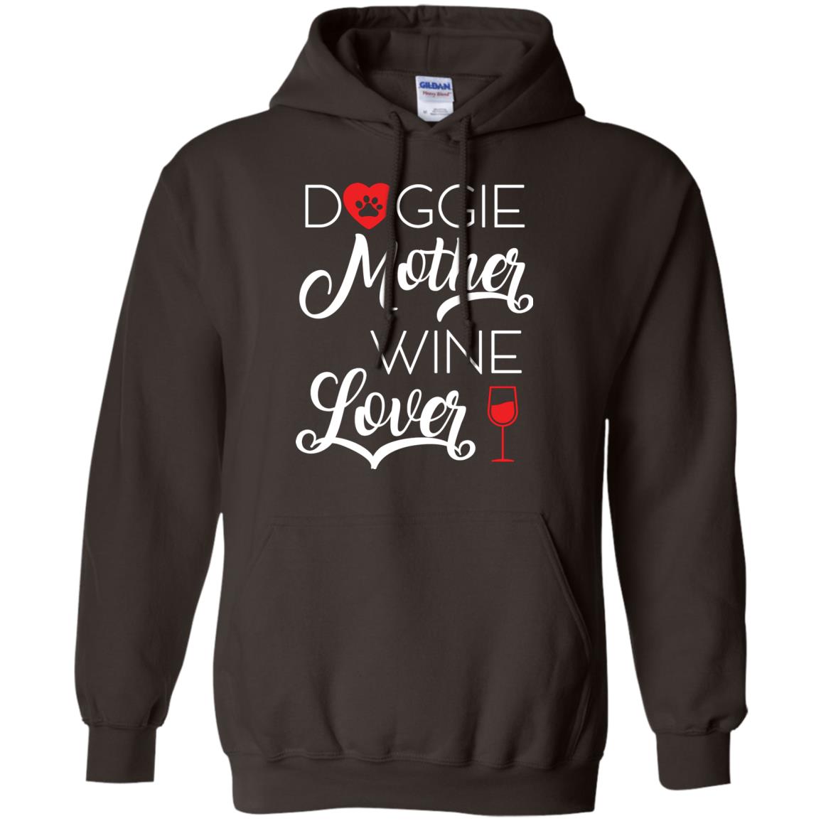 Doggie Mother Wine Lover Dog And Wine Gift Shirt For Mom Dark Chocolate