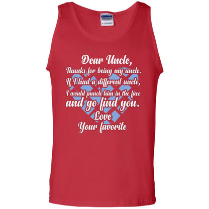 Dear Unclethank For Being My Uncle Family T-shirt Red