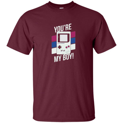You_re My Boy Stripe Graphic Game Shirt For Boy Maroon
