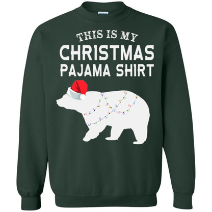 Polar Bear T-shirt This Is My Christmas Pajama Forest Green