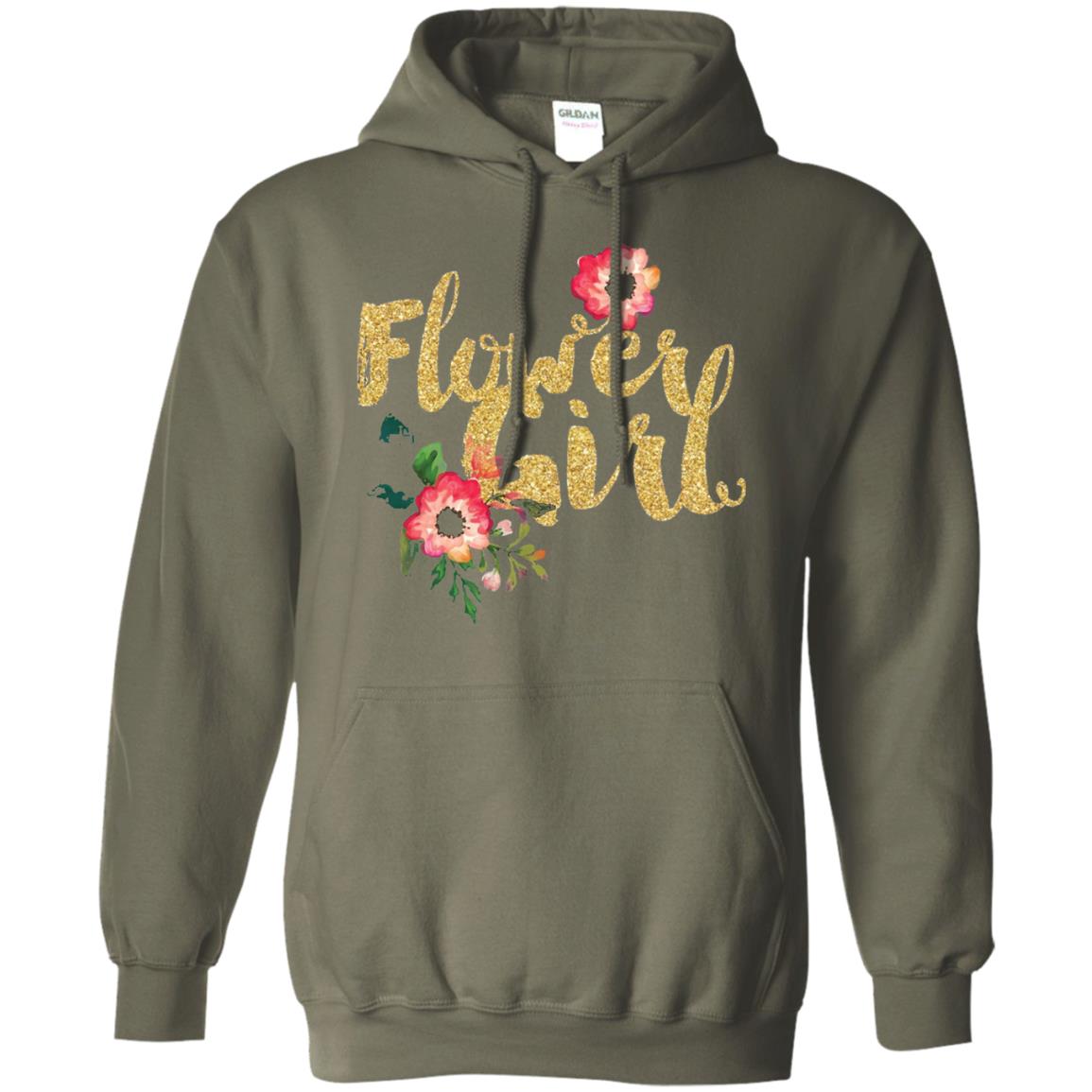 Flower Girl Bridesmaid Wedding Reception T-shirt Military Green