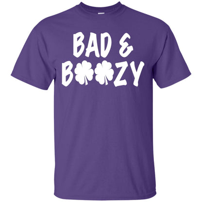 Bad And Boozy St. Patrick_s Day T-shirt Purple