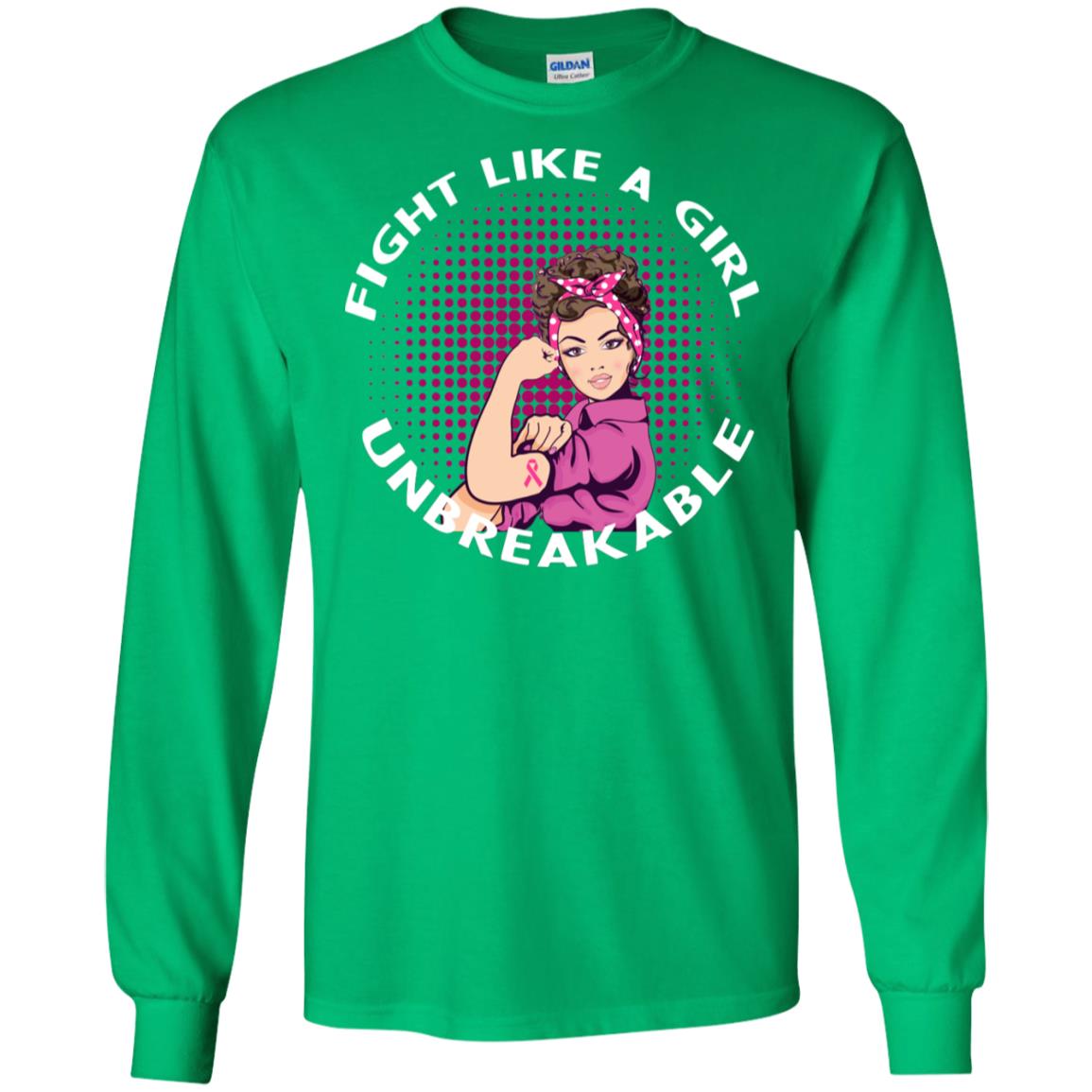 Fight Like A Girl Unbreakable Breast Awareness Shirt Irish Green