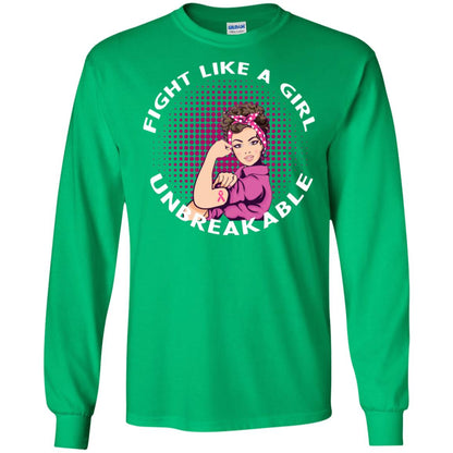 Fight Like A Girl Unbreakable Breast Awareness Shirt Irish Green