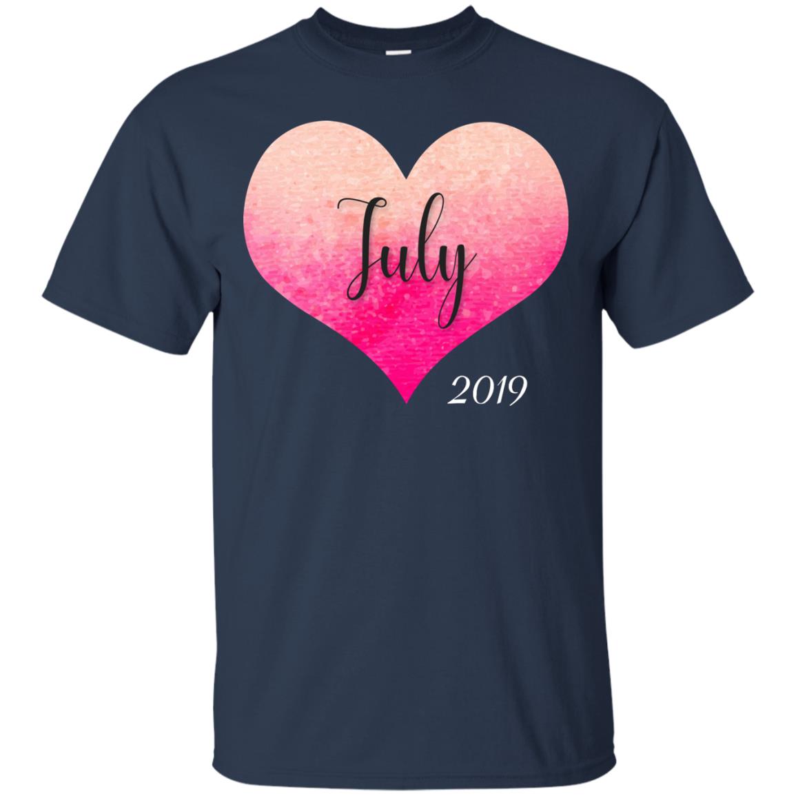 Pregnancy Reveal Announcement Party July 2019 Shirt Navy