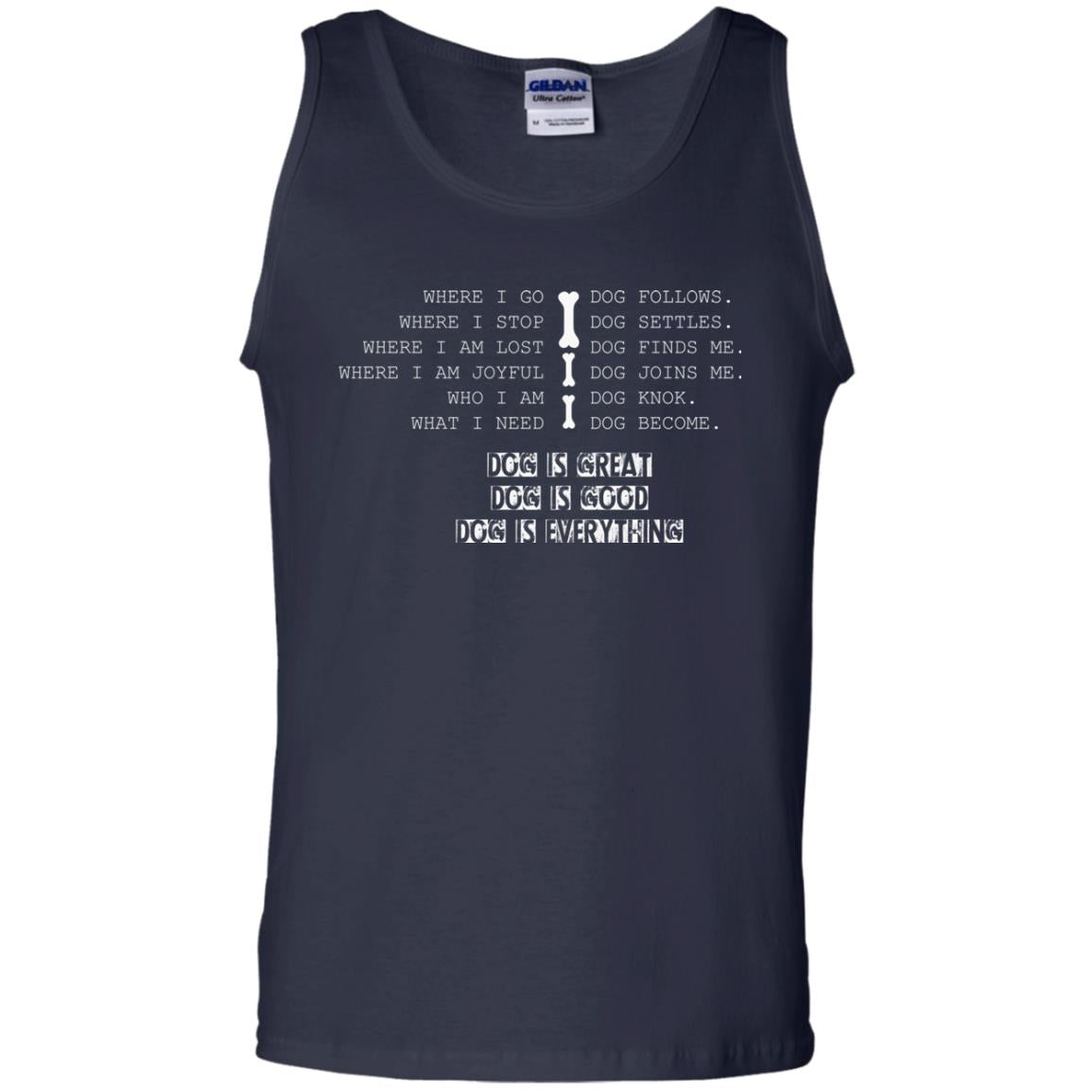 Dog Lover T-shirt Where I Go Dog Follows Navy