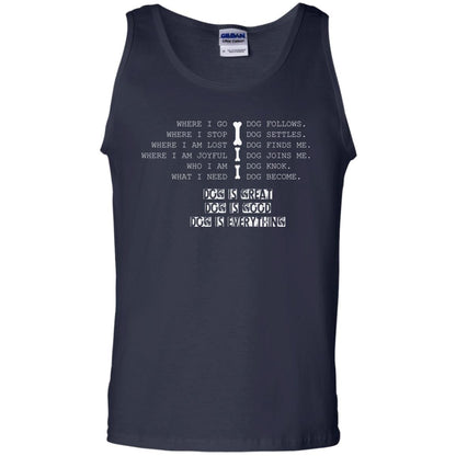 Dog Lover T-shirt Where I Go Dog Follows Navy