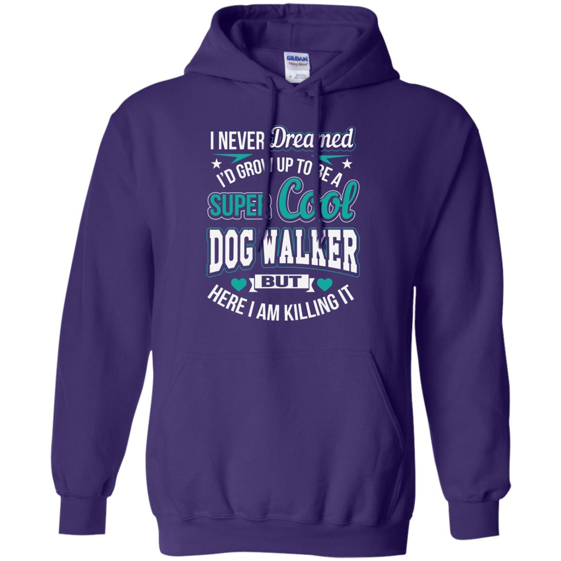 Funny Dog Walker T-shirt Super Cool Dog Walker Purple