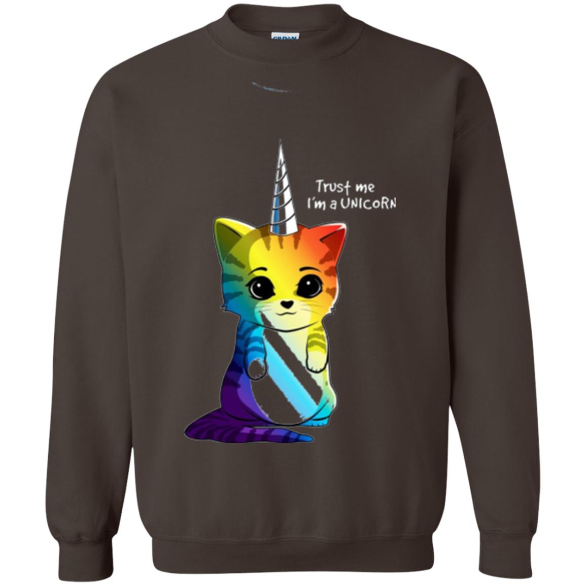 Cat Lovers T-shirt Caticorn Rainbow Trust Me I_m A Unicorn Dark Chocolate
