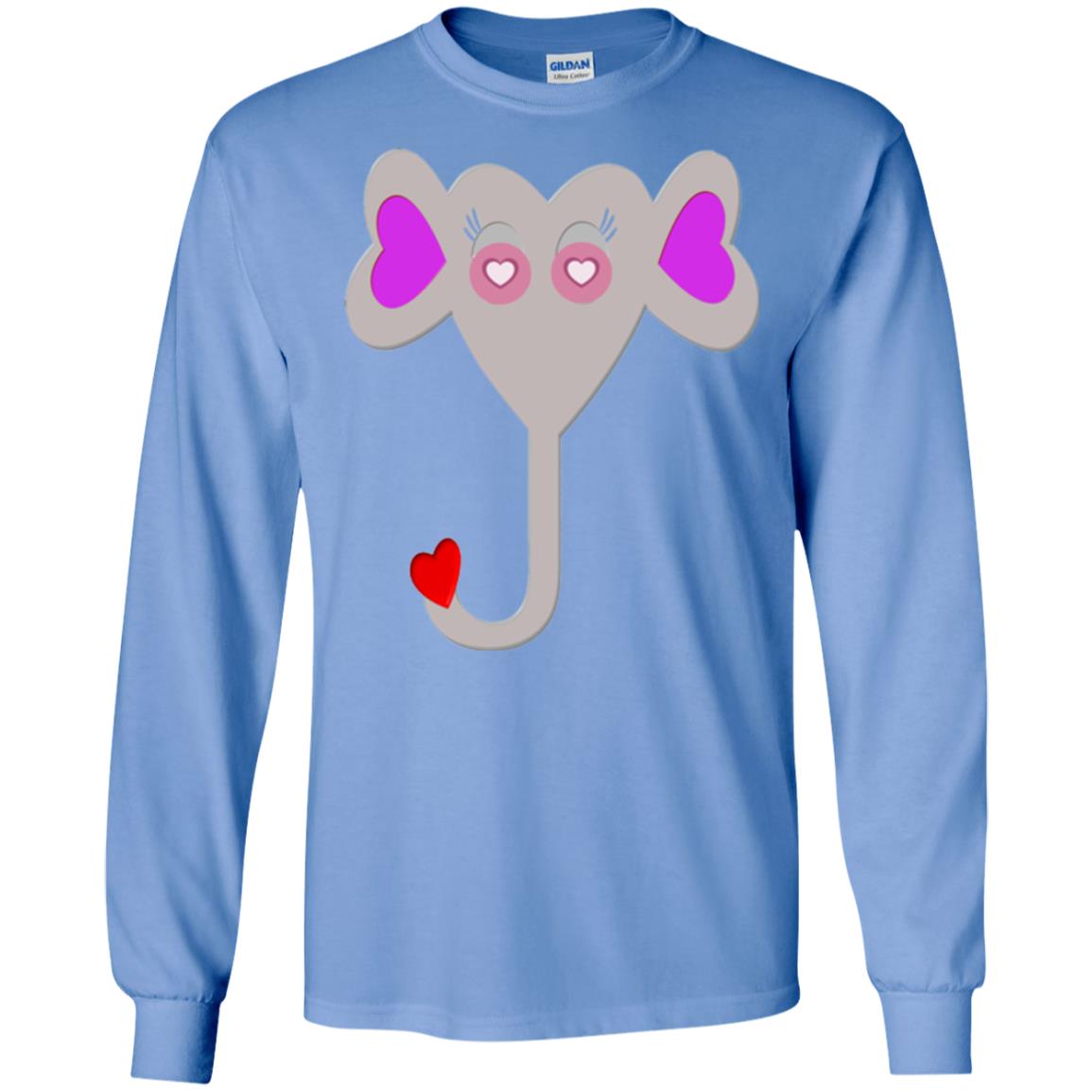 Pajama Plaid Elephant Heart Valentine Day T-shirt Carolina Blue