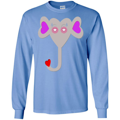 Pajama Plaid Elephant Heart Valentine Day T-shirt Carolina Blue