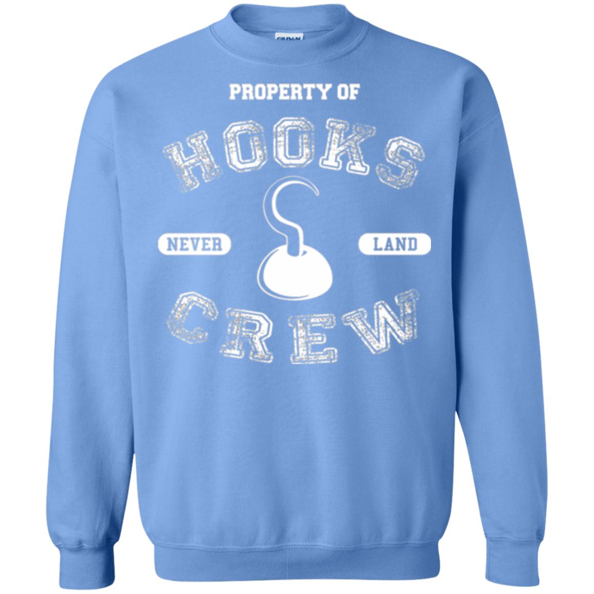 Property Of Captain Hooks Crew Funny Pirate T-shirt Carolina Blue