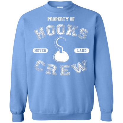 Property Of Captain Hooks Crew Funny Pirate T-shirt Carolina Blue
