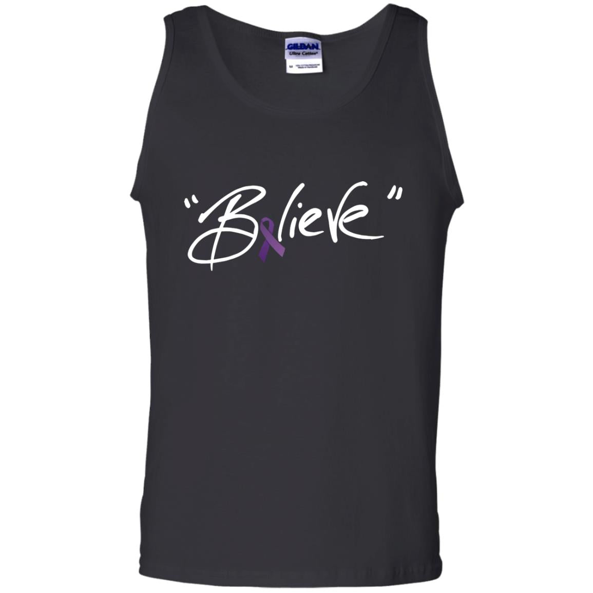 Pancreatic Leiomyosarcoma Symptoms Awareness Shirt Purple Ribbon Believe Black