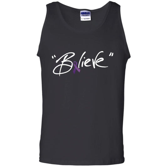 Pancreatic Leiomyosarcoma Symptoms Awareness Shirt Purple Ribbon Believe Black
