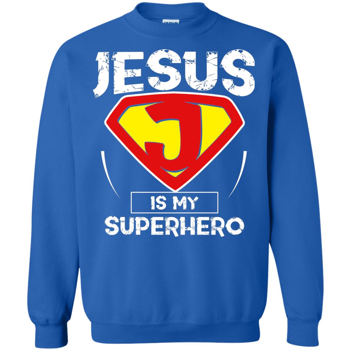 Jesus Is My Superhero Christian Movie Fan T-shirt Royal