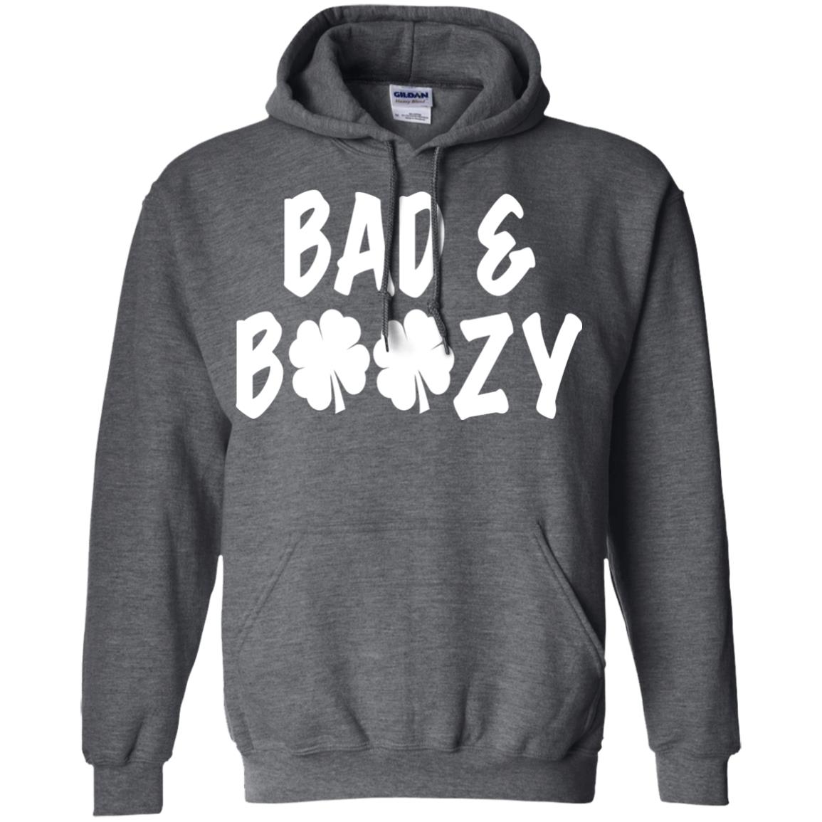 Bad And Boozy St. Patrick_s Day T-shirt Dark Heather