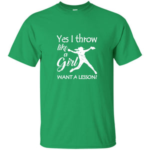 Yes I Throw Like A Girl Softball Gifts Girly Baseball Shirt