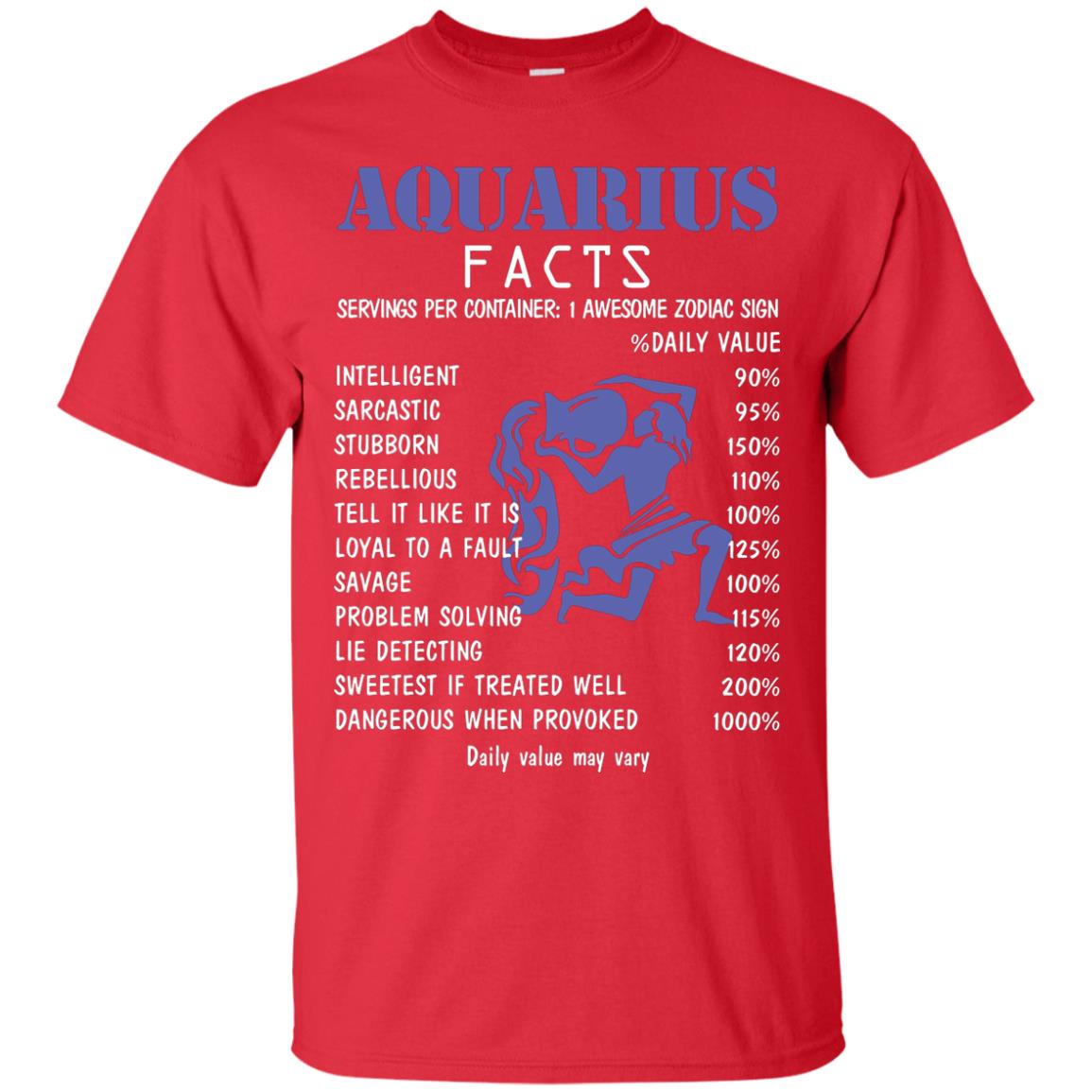 Aquarius Facts 1 Awesome Zodiac Sign Gift Shirt Fo Aquarius Horoscope Red