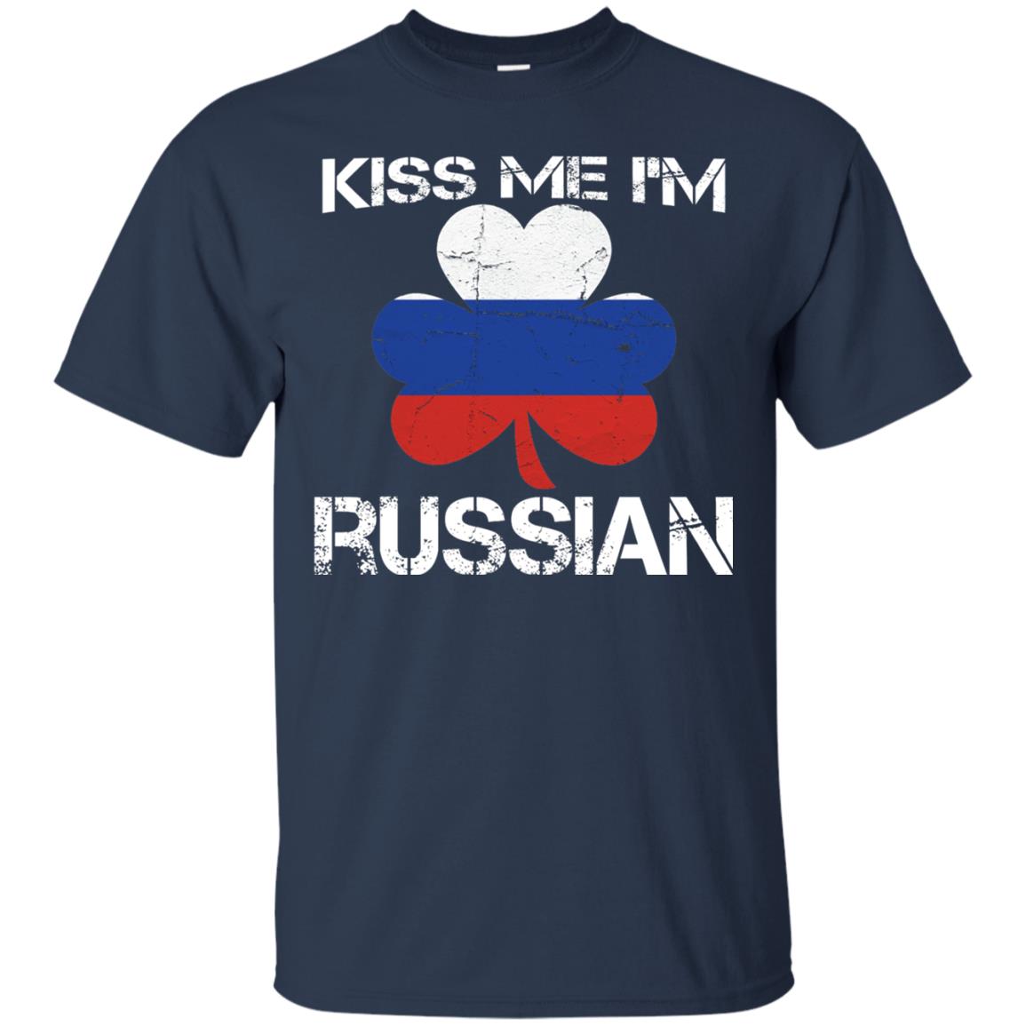 Kiss Me Russian Distressed St. Patrick_s Day 2018 T-shirt Navy