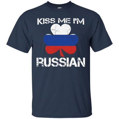 Kiss Me Russian Distressed St. Patrick_s Day 2018 T-shirt Navy