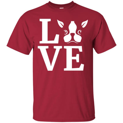 Dog Lovers T-shirt I Love My Boston Terrier Cardinal