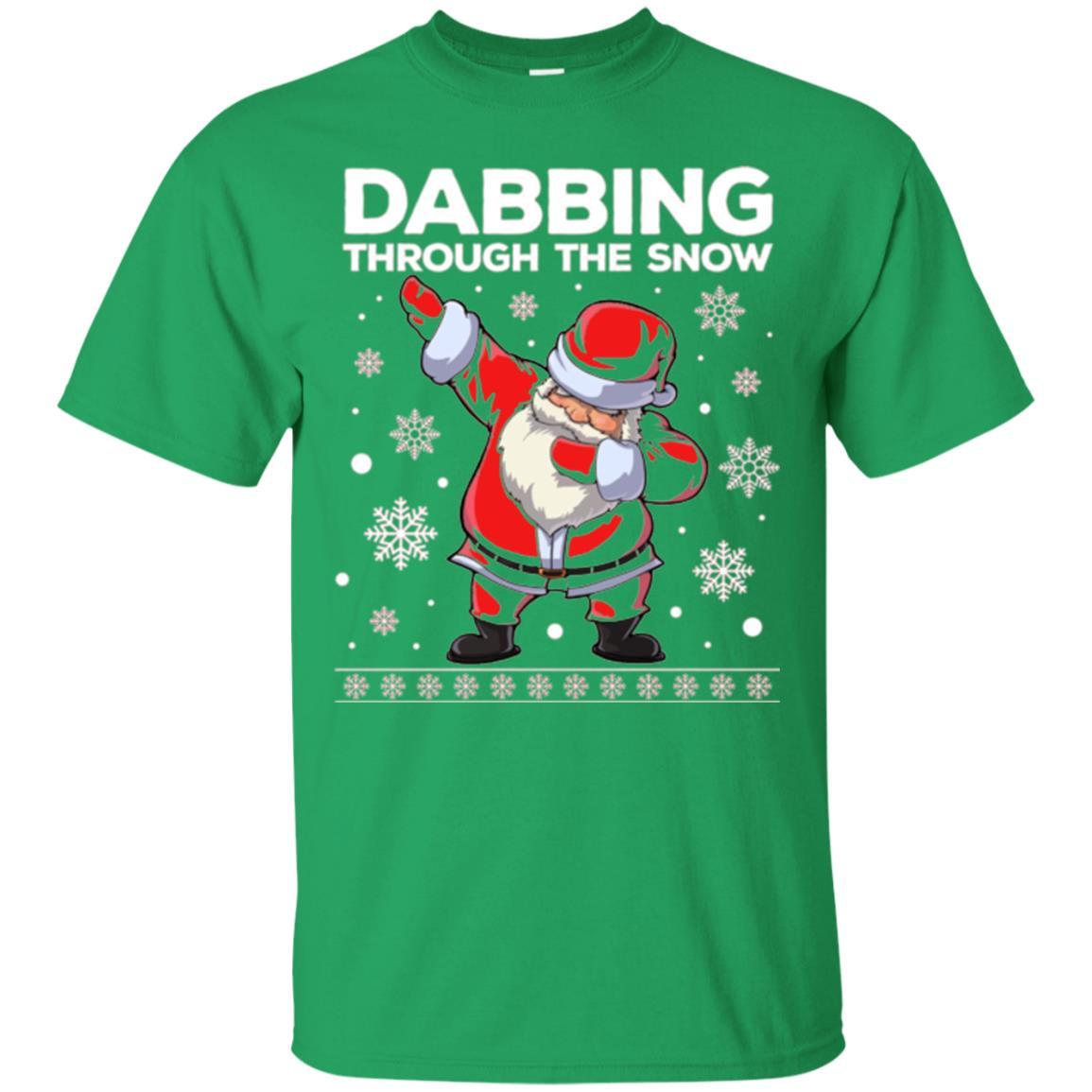 Christmas T-shirt Dabbing Through The Snow T-shirt Irish Green