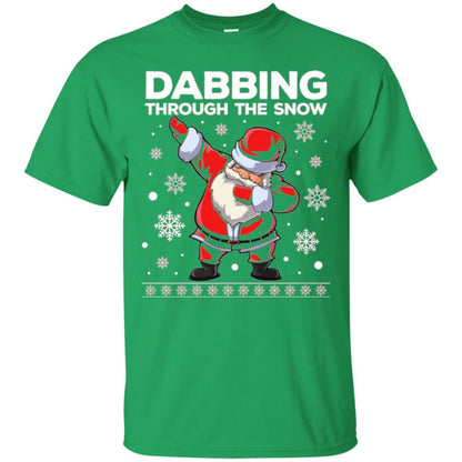 Christmas T-shirt Dabbing Through The Snow T-shirt Irish Green
