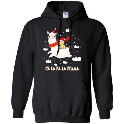 Fa La La La Llama With Labrador X-mas Gift Shirt Black