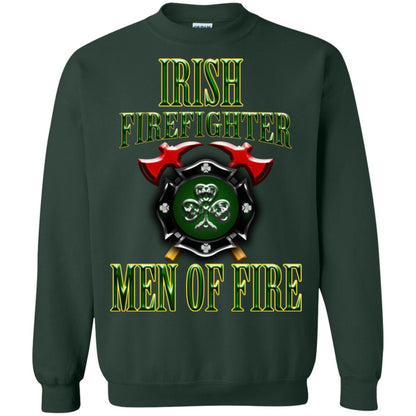 Irsh Firefighter Men Of Fire Irish Fireman Gift Shirt Forest Green