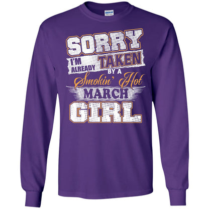 March T-shirt Sorry I_m Already Taken By A Smokin Hot March Girl Purple