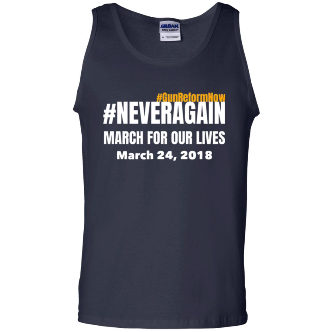 March For Our Lives Never Again Anti Gun T-shirt Navy