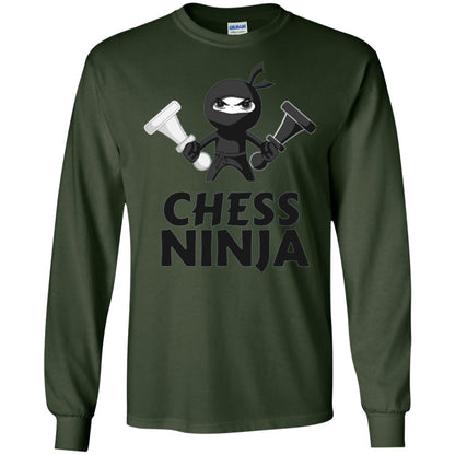 Funny Chess Ninja T-shirt Forest Green