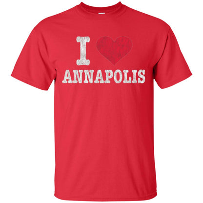 Distressed Retro I Love Annapolis T-shirt Red